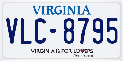 VA license plate VLC8795