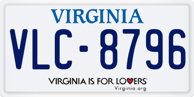 VA license plate VLC8796