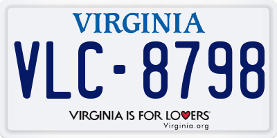 VA license plate VLC8798