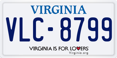 VA license plate VLC8799