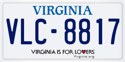 VA license plate VLC8817