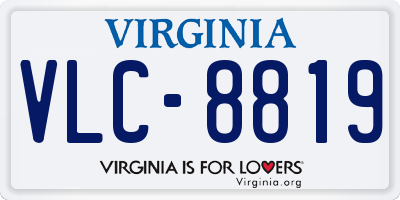 VA license plate VLC8819