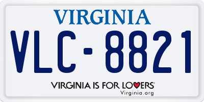 VA license plate VLC8821