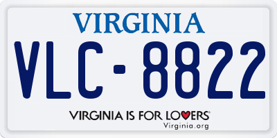 VA license plate VLC8822