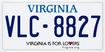 VA license plate VLC8827