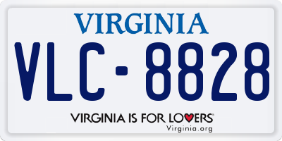 VA license plate VLC8828