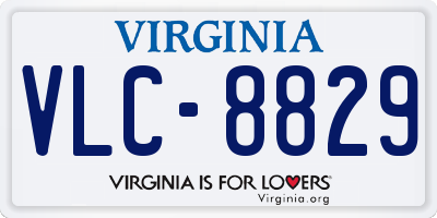 VA license plate VLC8829