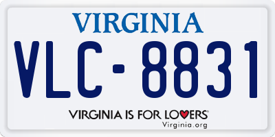 VA license plate VLC8831