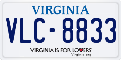 VA license plate VLC8833