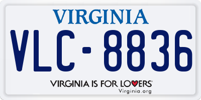 VA license plate VLC8836