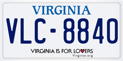 VA license plate VLC8840