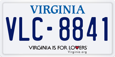 VA license plate VLC8841