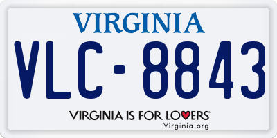 VA license plate VLC8843