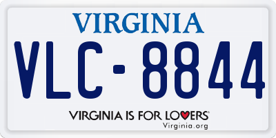 VA license plate VLC8844