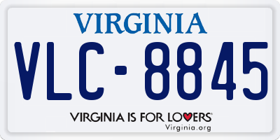 VA license plate VLC8845