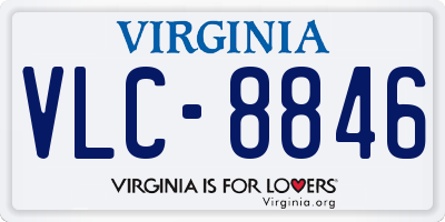 VA license plate VLC8846