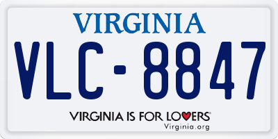 VA license plate VLC8847