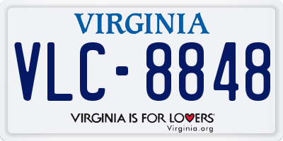 VA license plate VLC8848