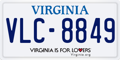 VA license plate VLC8849