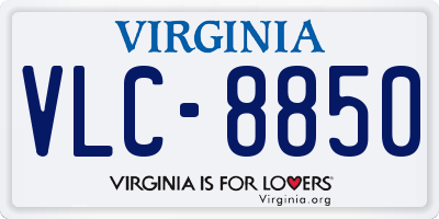 VA license plate VLC8850