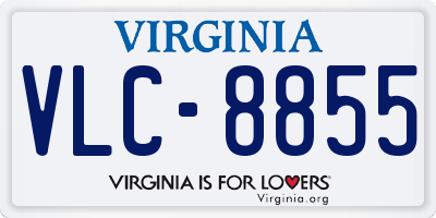 VA license plate VLC8855