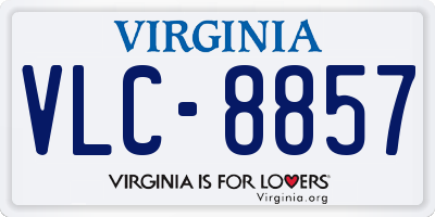 VA license plate VLC8857