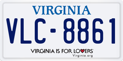 VA license plate VLC8861