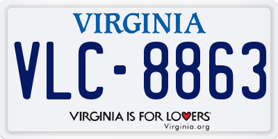 VA license plate VLC8863