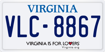 VA license plate VLC8867