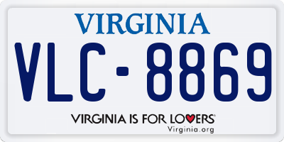 VA license plate VLC8869