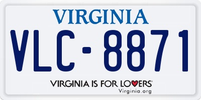 VA license plate VLC8871