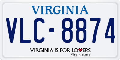 VA license plate VLC8874