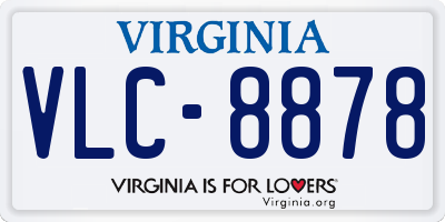 VA license plate VLC8878