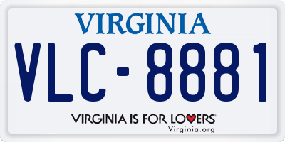 VA license plate VLC8881