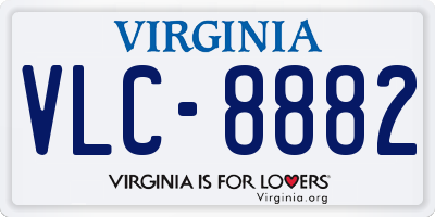 VA license plate VLC8882