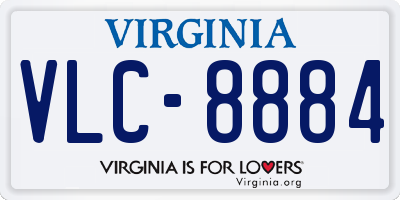 VA license plate VLC8884