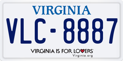 VA license plate VLC8887