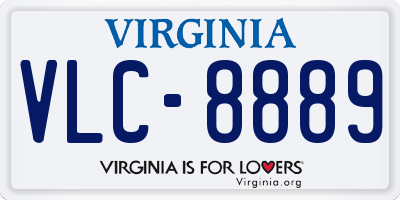 VA license plate VLC8889