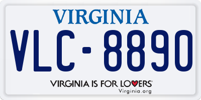 VA license plate VLC8890