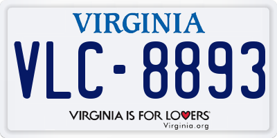 VA license plate VLC8893