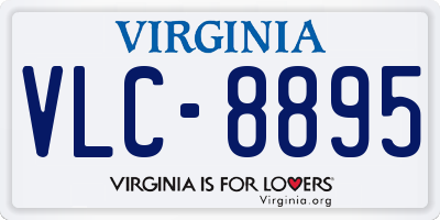 VA license plate VLC8895