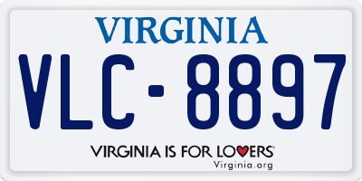VA license plate VLC8897