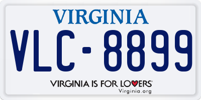 VA license plate VLC8899