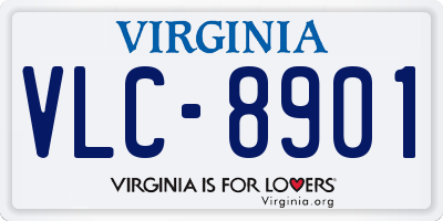 VA license plate VLC8901