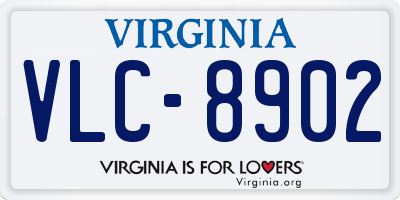 VA license plate VLC8902
