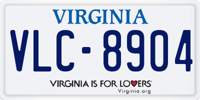 VA license plate VLC8904