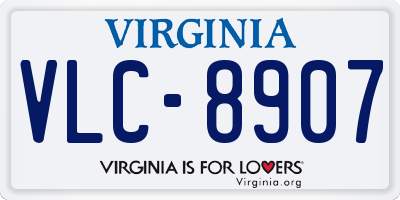 VA license plate VLC8907