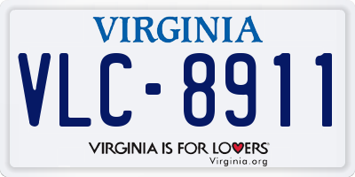 VA license plate VLC8911