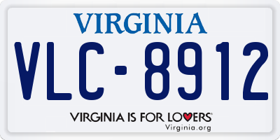 VA license plate VLC8912