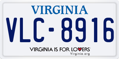 VA license plate VLC8916